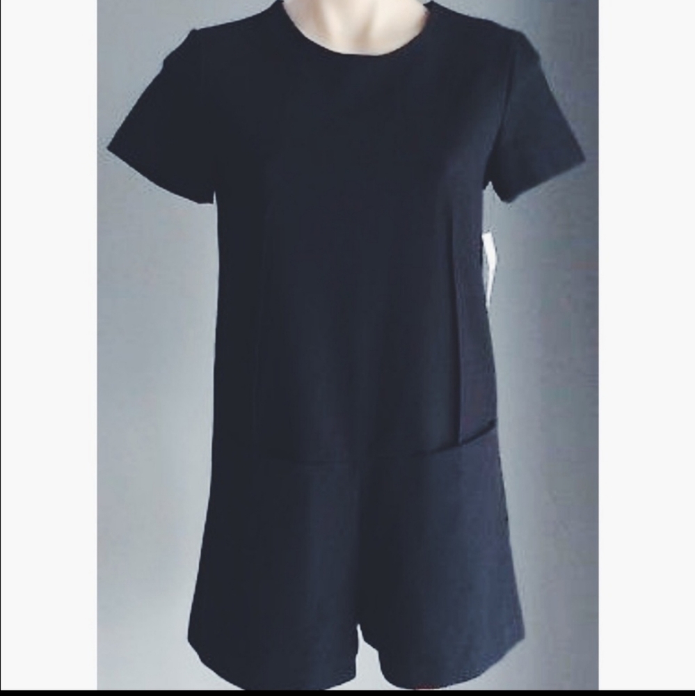 Zara Black Short Sleeve Pocket Jumpsuit Romper Universal Wear